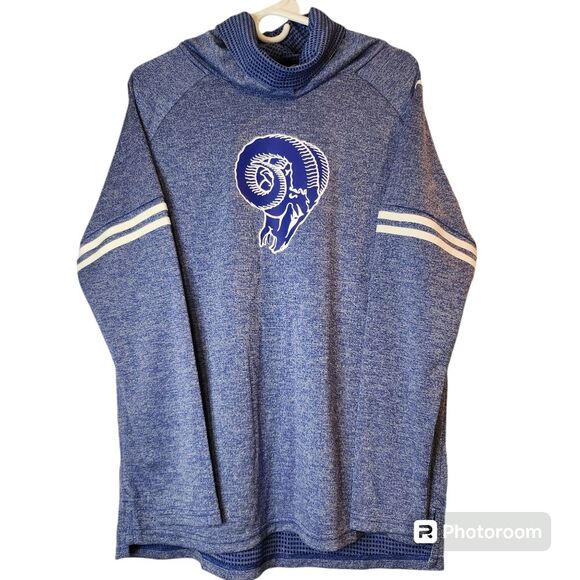 Nike Women's L.A. Rams Marks Long Sleeve Tri-Blend Funnel Sweatshirt Large - Picture 1 of 7